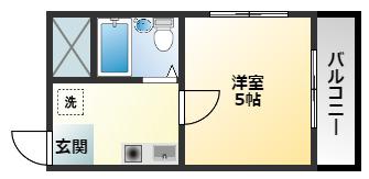 ジェイズアベニュー(1K/2階)の間取り写真