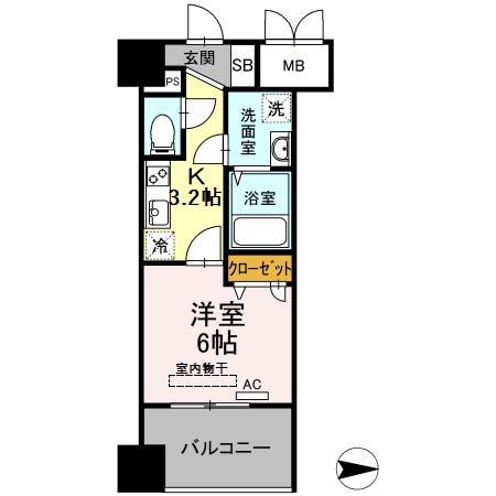 TRIO MARE蔵前トリオマーレクラマエ(1K/5階)の間取り写真