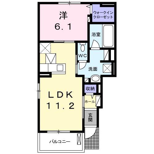 メゾン・ド・グラース(1LDK/1階)の間取り写真