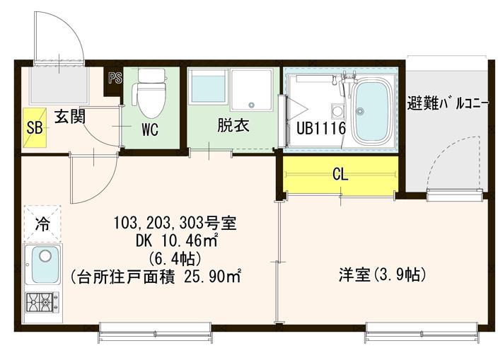 VILLA ASUKA(1DK/1階)の間取り写真