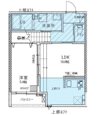 ALPHA立川(1LDK/2階)の間取り写真