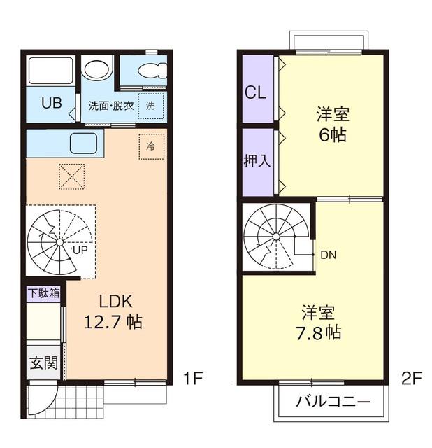 サンラルク(2LDK/1階)の間取り写真