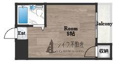 コスモハイム(ワンルーム/1階)の間取り写真