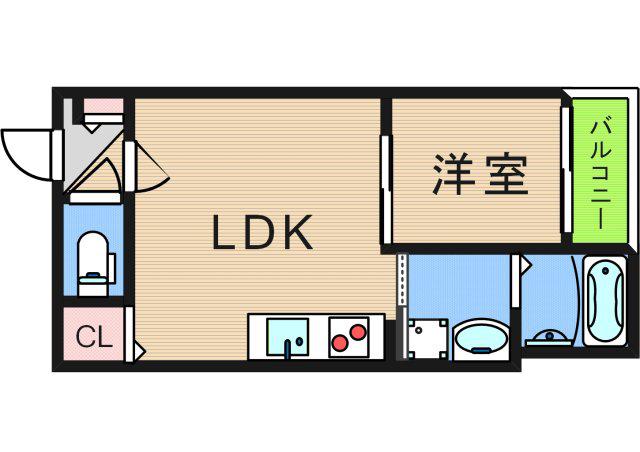 HALIOS RESIDENCE(1LDK/3階)の間取り写真