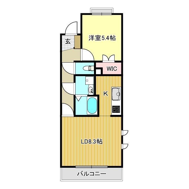 ヴィガラス川成島(1LDK/1階)の間取り写真