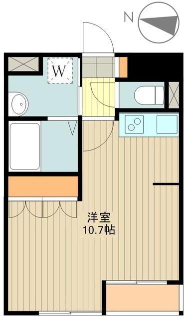 シルバストン(ワンルーム/2階)の間取り写真