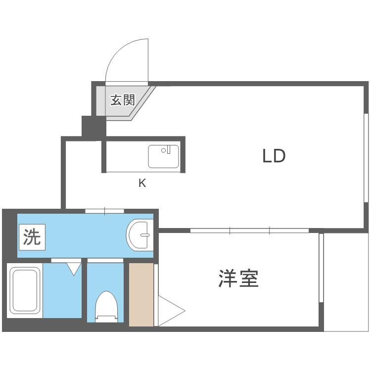 MAISON KAMUY PARK FRONT(1LDK/2階)の間取り写真
