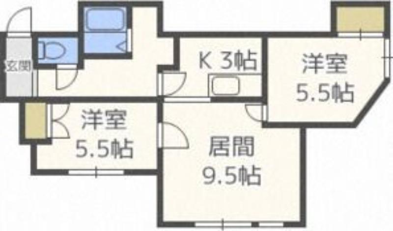 トトロの杜I(2LDK/3階)の間取り写真