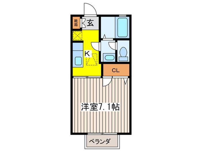 グランメール(1K/1階)の間取り写真