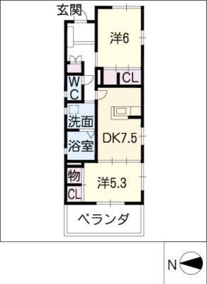 メゾン千代田(2DK/2階)の間取り写真