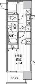 グレンパーク新大阪II(1K/2階)の間取り写真