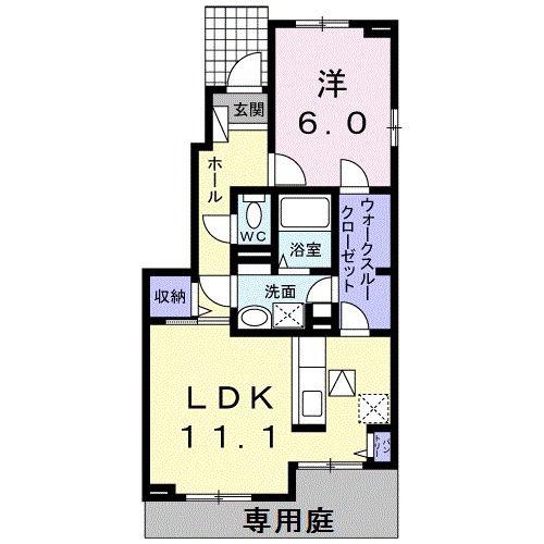 ディオ・ルーチェ(1LDK/1階)の間取り写真