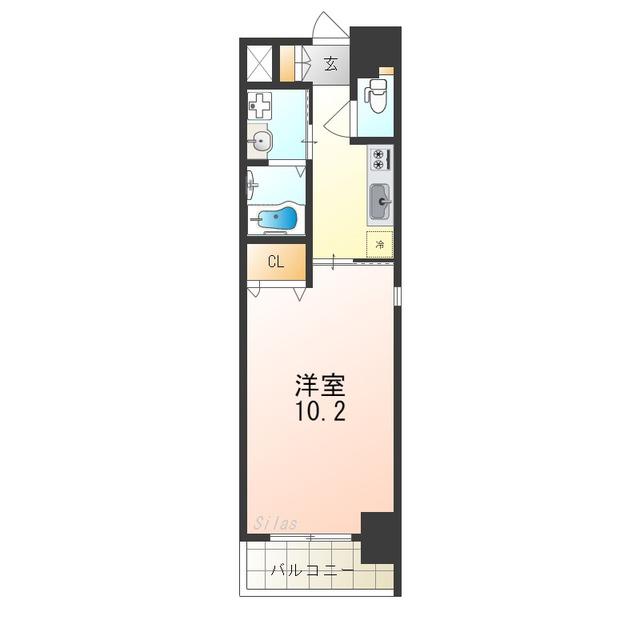 TKアンバーコート深井(1K/7階)の間取り写真
