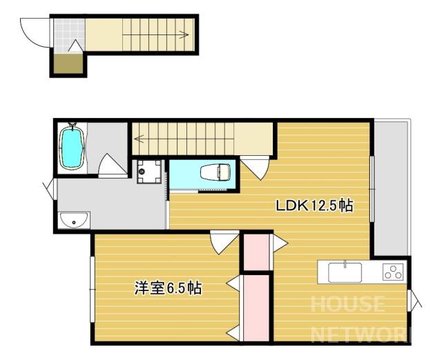 ルースプラトー(1LDK/2階)の間取り写真