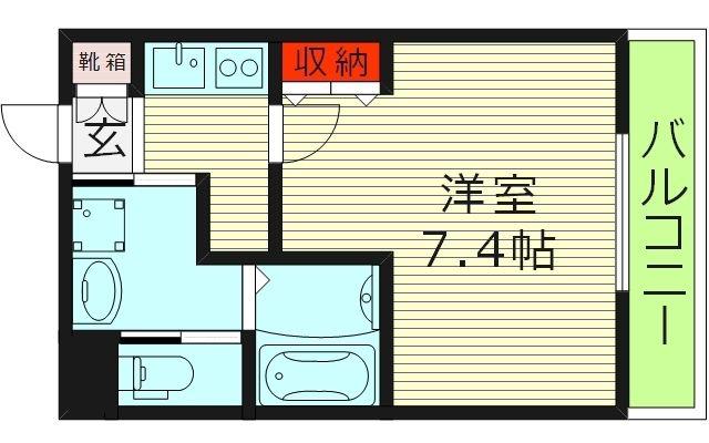 AILE京橋(1K/1階)の間取り写真