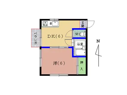 コーポHOT(1DK/2階)の間取り写真