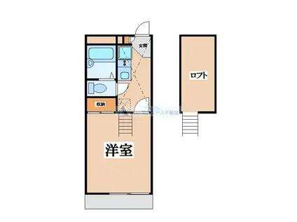 レオパレスルシェルブルー東大阪(1K/2階)の間取り写真