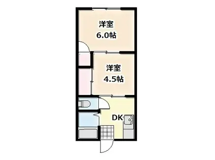 サンライトコーポ(2DK/1階)の間取り写真