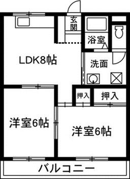 MEMORY TOWN (2LDK/2階)の間取り写真