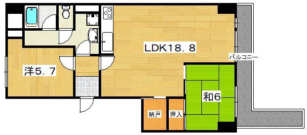 くずはニューハイツ(2LDK/3階)の間取り写真