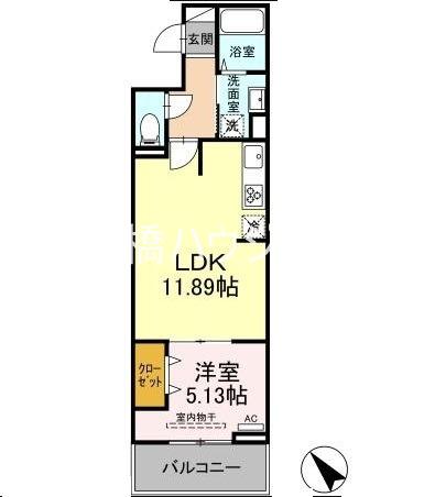 セレスティア西台B(1LDK/3階)の間取り写真
