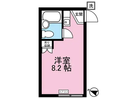 ヴィラシャローム新百合(ワンルーム/1階)の間取り写真