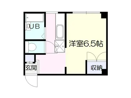 ハイツユニバーシティ(ワンルーム/2階)の間取り写真
