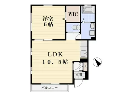 ツインハウス結喜(1LDK/1階)の間取り写真