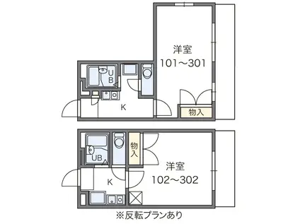 レオパレス豊島南(1K/3階)の間取り写真