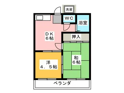 ハイツ志村第1(2DK/2階)の間取り写真