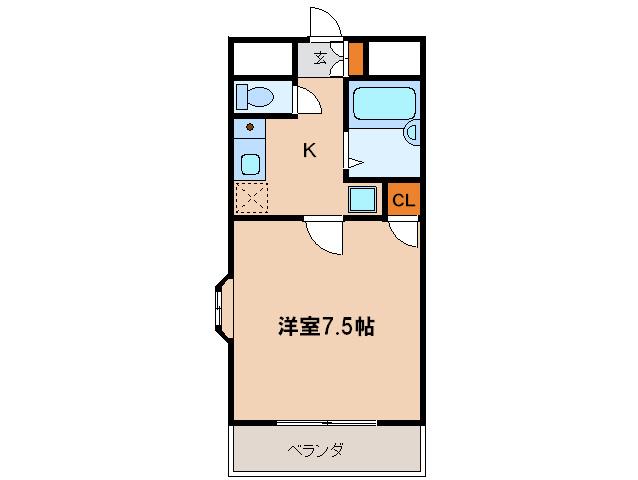 エストール城南(1K/4階)の間取り写真