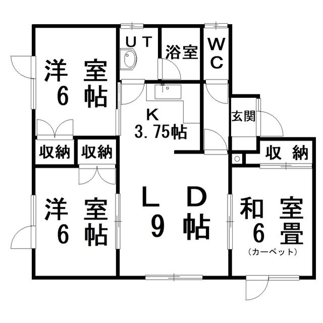 ロイヤルハイツ(3LDK/1階)の間取り写真