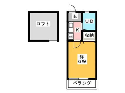 ラベンダー湘南III(1K/1階)の間取り写真