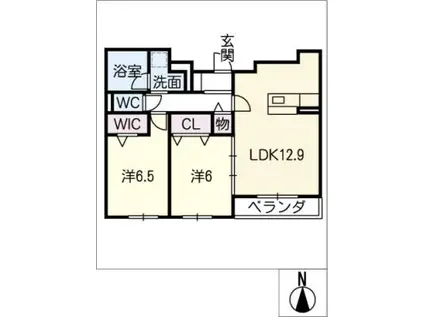 ARVERIR早田栄町(2LDK/2階)の間取り写真