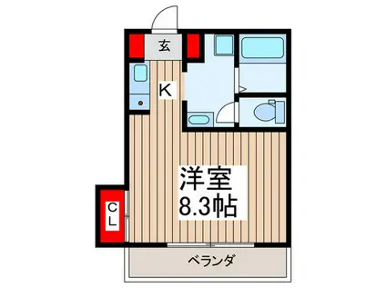 スターハイム三芳(1K/2階)の間取り写真