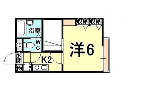 レオパレス 北夙川フラット(1K/1階)の間取り写真