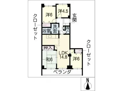 ネオシティ岡崎202(4LDK/2階)の間取り写真