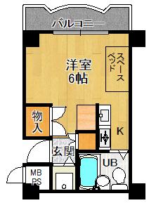 エンプレス武庫元町(ワンルーム/3階)の間取り写真