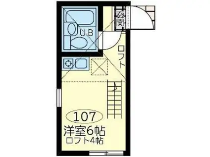 ユナイト保土ヶ谷カプリの杜(ワンルーム/1階)の間取り写真