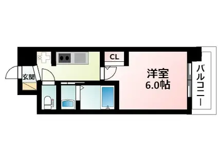 エステムコート新大阪XVフロウ(1K/10階)の間取り写真