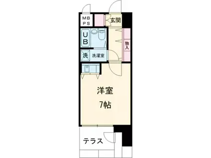 朝日プラザアーバンコア高松II(ワンルーム/7階)の間取り写真