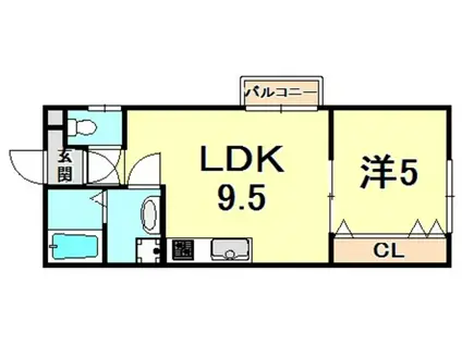 JS小山町(1LDK/2階)の間取り写真