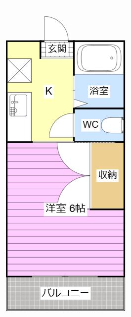 ＪＲ東海道本線 浜松駅 徒歩17分 2階建 築33年(1K/1階)の間取り写真
