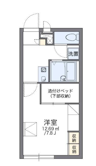 レオパレス向日葵(1K/1階)の間取り写真