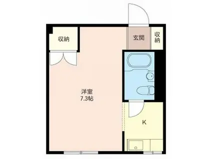 ガーデンヒル(ワンルーム/2階)の間取り写真