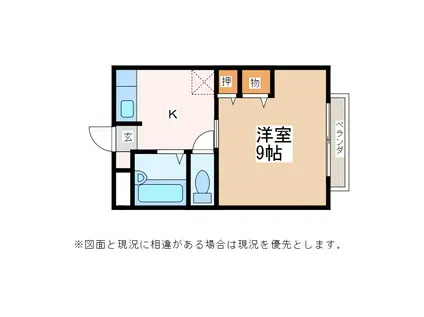 サープラスあがた(1K/1階)の間取り写真