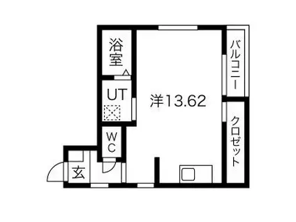 COFFRETあすか(ワンルーム/3階)の間取り写真