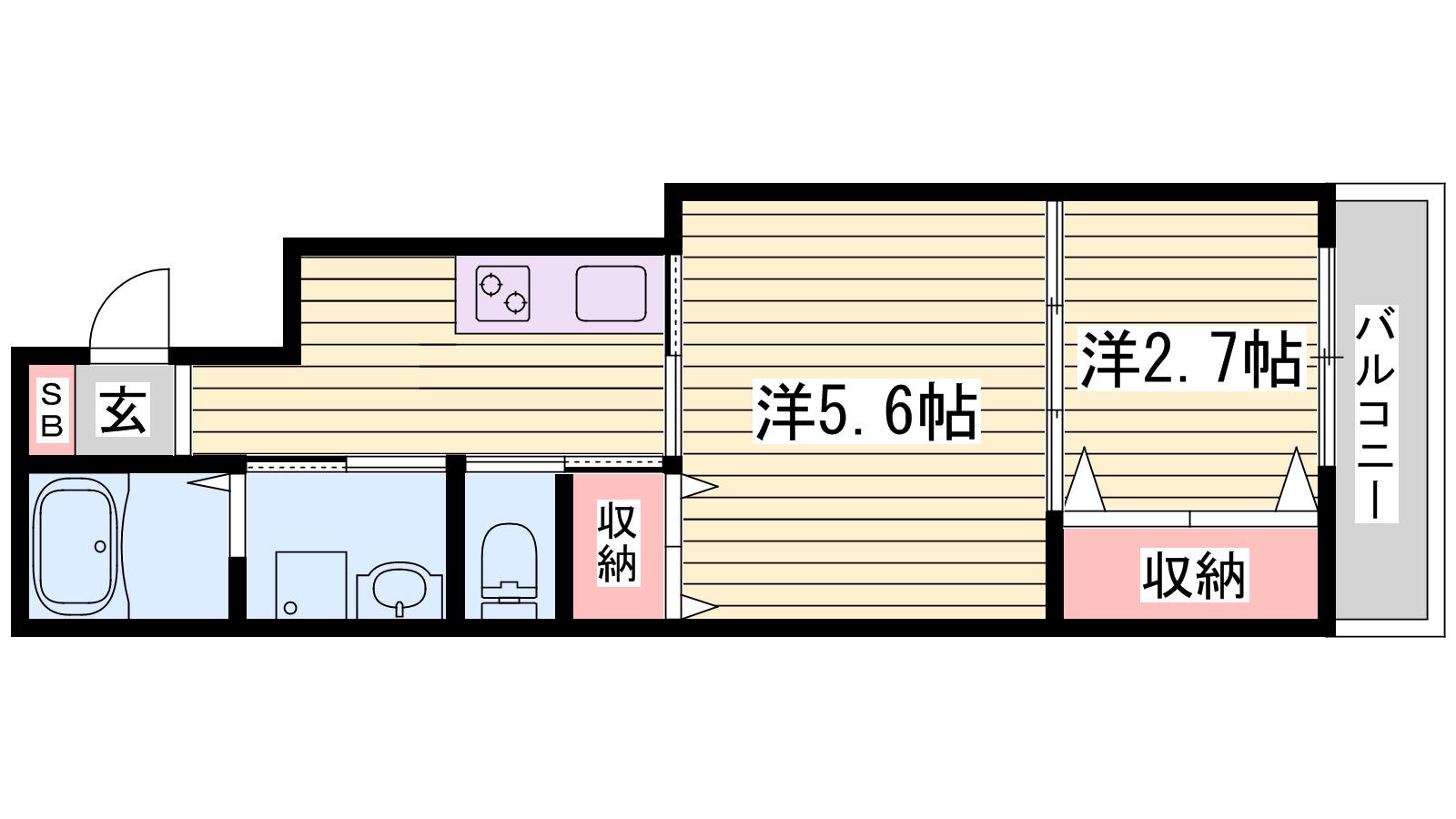 コティ網干(1DK/1階)の間取り写真