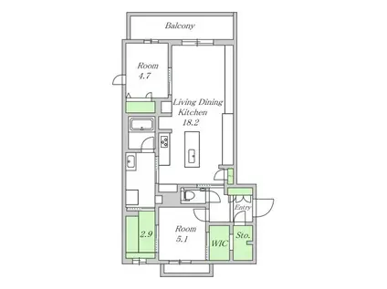 シャーメゾン ケー(2SLDK/2階)の間取り写真