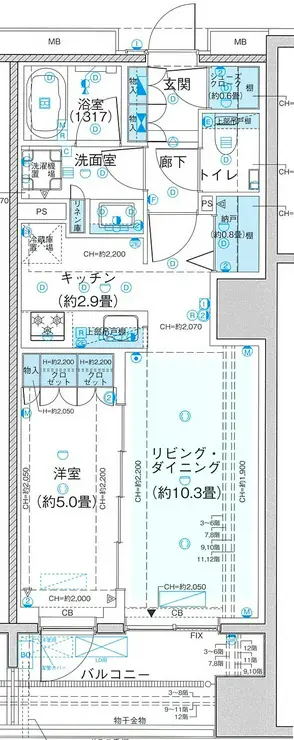 ウエリス新宿早稲田の森 7階階 間取り